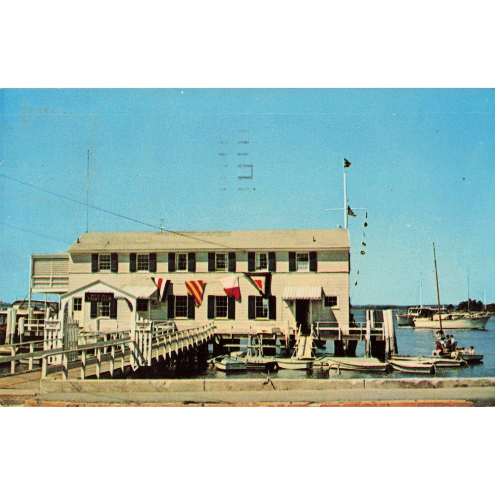 Vintage Watch Hill Yacht Club Rhode Island Postcard 1967 Navy Seabees Stamp RI - Picture 1 of 2